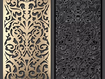 Light Luxury Golden Metal Carved Partition texture (ID:ffaeh048034)