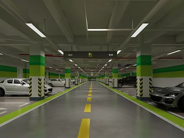 Modern gray floor paint underground parking lot texture (ID:ffaeh434056)