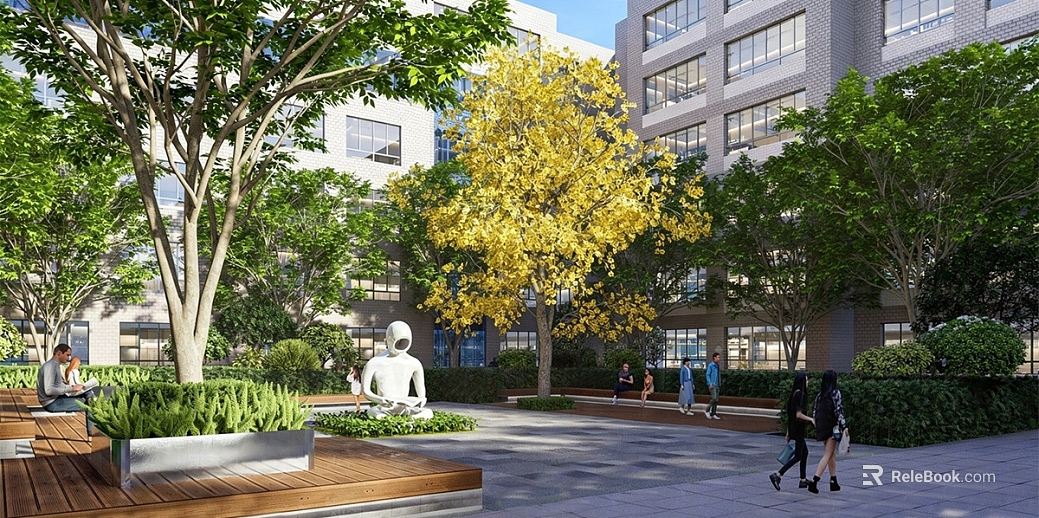 Modern Park Outdoor Leisure Scene texture