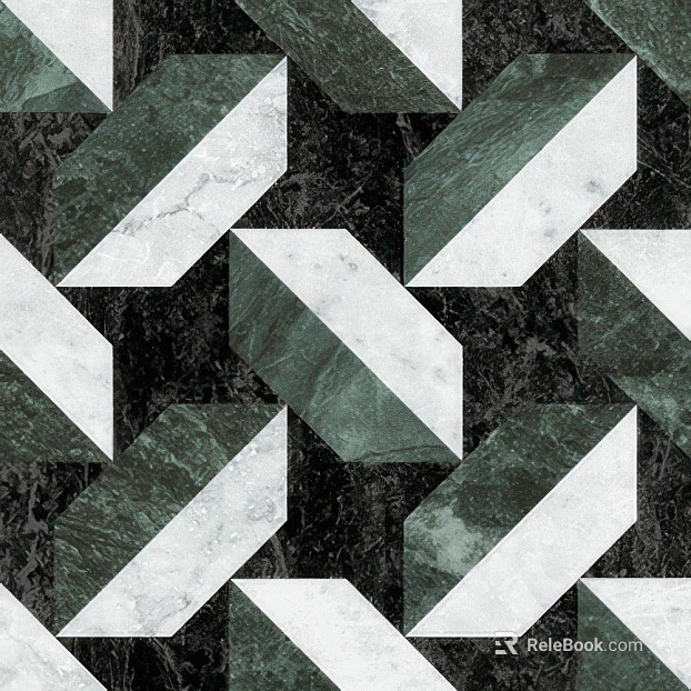 Light Luxury Green White Marble Parquet Floor Tile texture