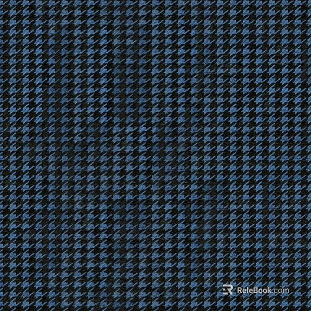 Blue and Black Houndstooth Fabric Garment Fabric texture