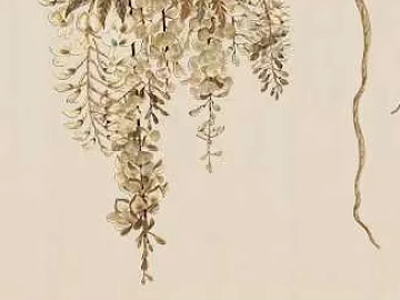 Light beige Chinese plant wallpaper background wall texture (ID:ffaeh796332)