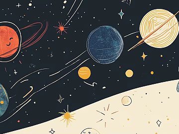 Modern child astronaut starry sky moon mural bedside background texture (ID:ffach617274)