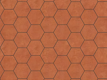 terracotta color hexagonal brick kitchen and bathroom wall floor texture (ID:ffaeh018346)