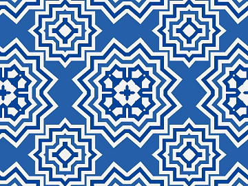 Chinese wallpaper classical geometric blue and white pattern 3d model