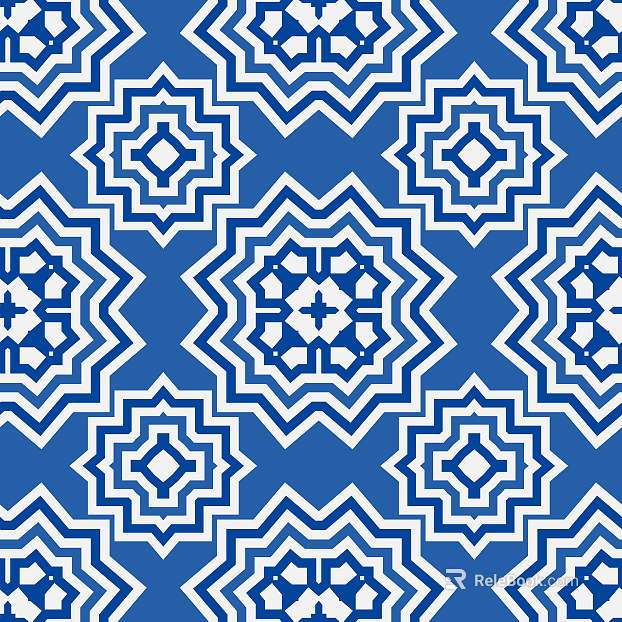 Chinese wallpaper classical geometric blue and white pattern texture