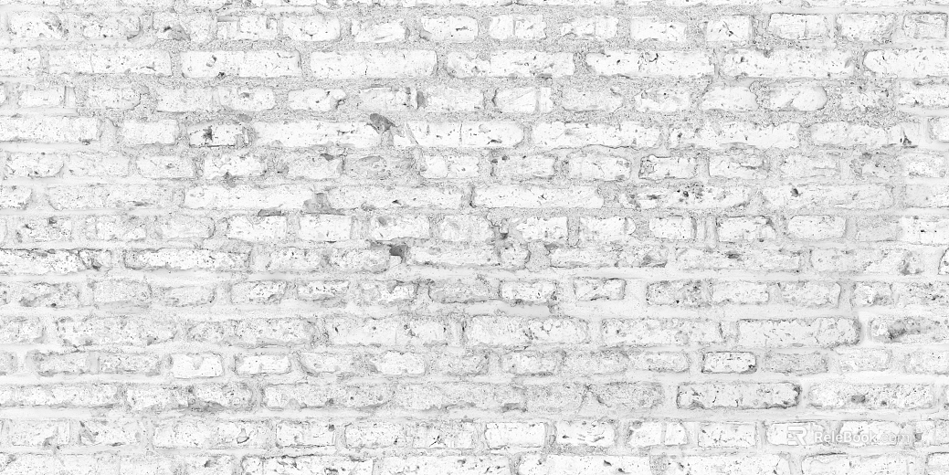 Brick wall black and white irregular brick seam seamless texture