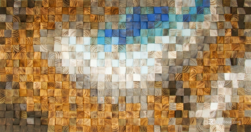 Log color wood mosaic background wall texture