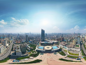 HDR city building panorama texture (ID:ffach058813)