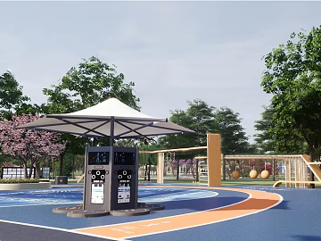 Modern Outdoor Smart Fitness Venue 3d model