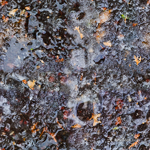 Rainy day water road surface texture