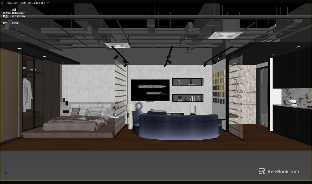 Modern Dark Brown Wood Floor Bedroom Space texture