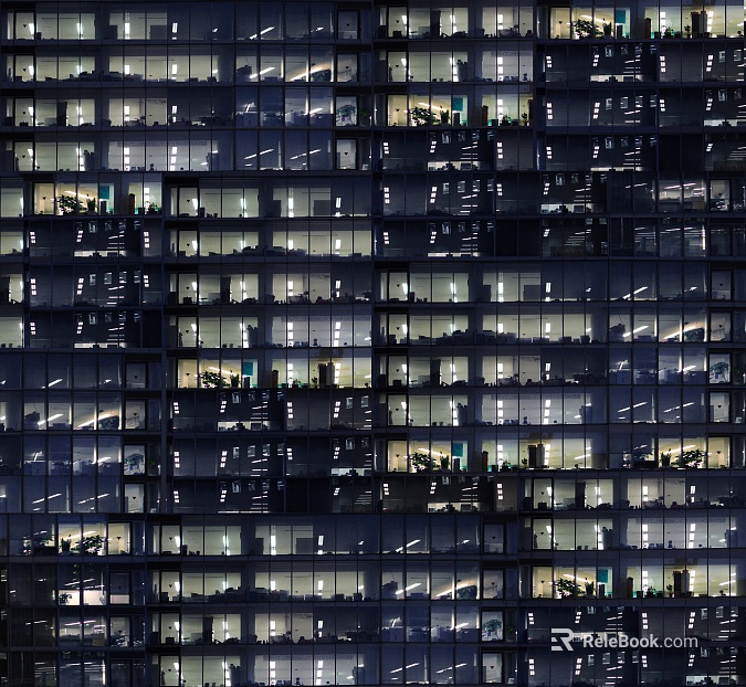 Dark Office Building Night View Pane texture