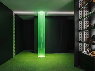 Modern dark green light luxury commercial shop space texture (ID:ffaeh591566)