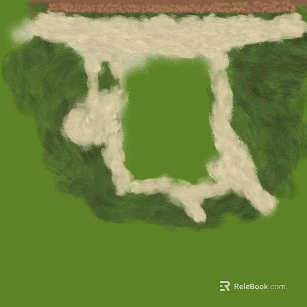 Hand-painted wind green field grass texture