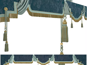 Light Luxury Style Dark Green Fleece Curtain Head texture (ID:ffaeh142284)