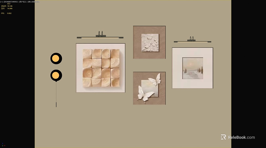 Log wind three-dimensional object decorative painting texture