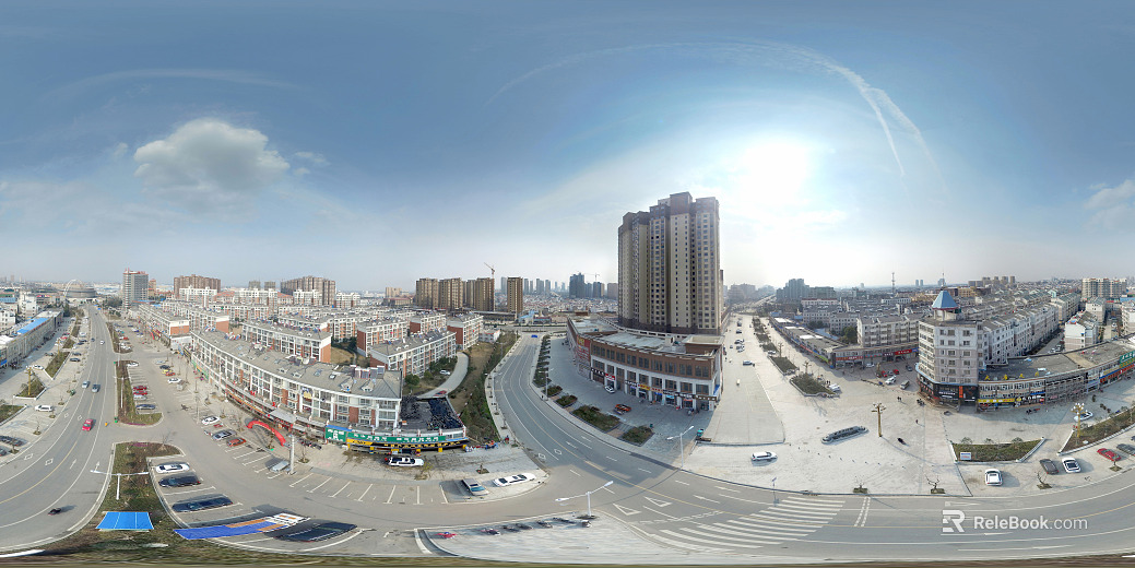 HDR city road traffic panorama texture