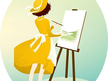 cartoon painting 3d model