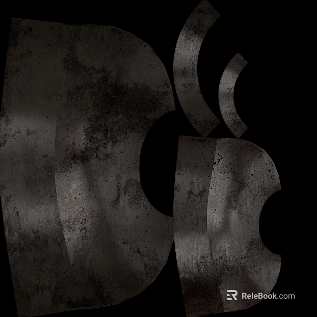 Dark gray old metal decorative components texture