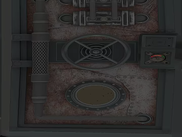 Vintage Red Rust Metal Vault Door 3d model