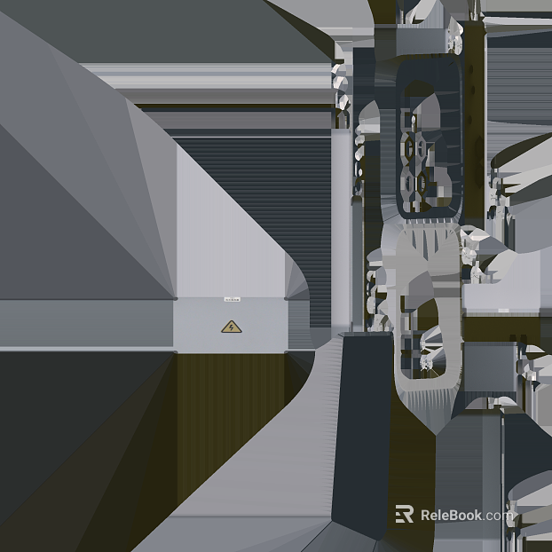 Industrial Wind Grey Silver Machinery Workshop Scene texture