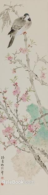 Chinese flower and bird painting texture
