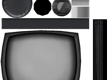 Dark Grey Wood Retro TV Shell Map texture (ID:ffaeh305436)