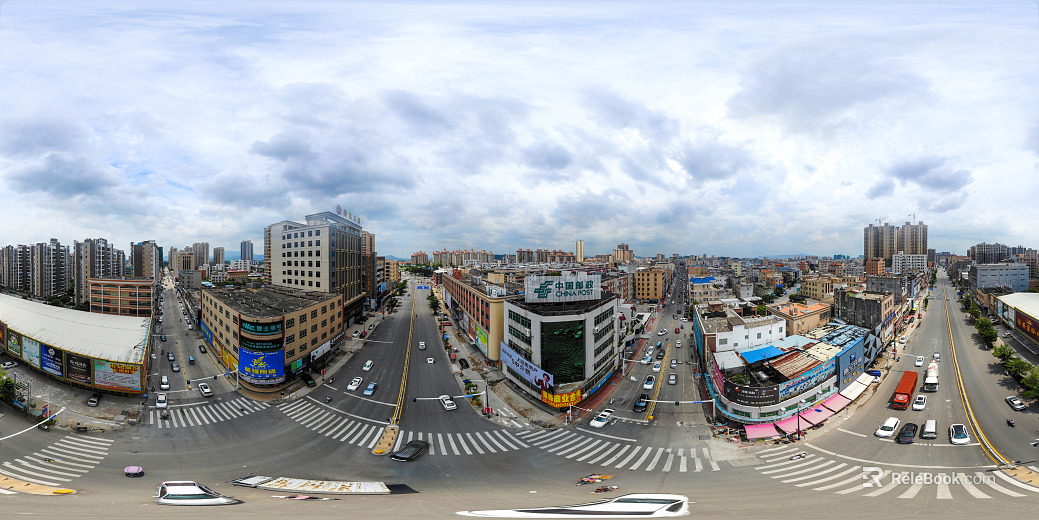 HDR city road traffic panorama texture