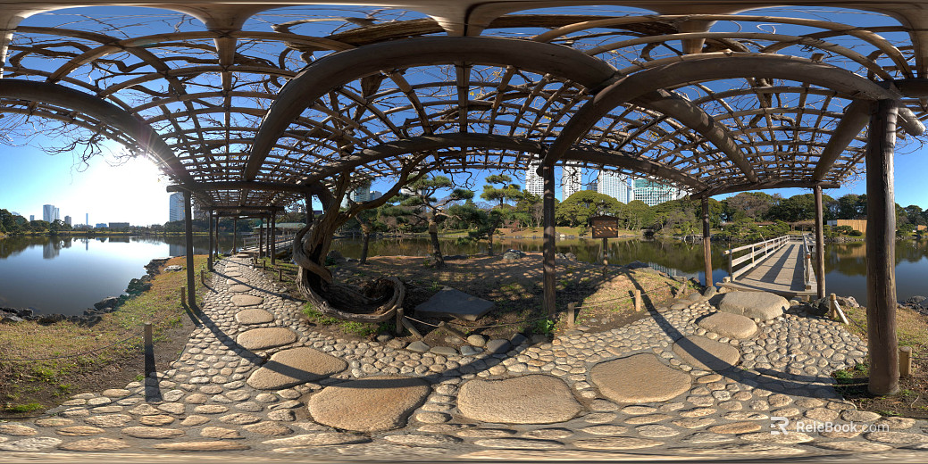 City Park Corridor Sunny Day HDR texture