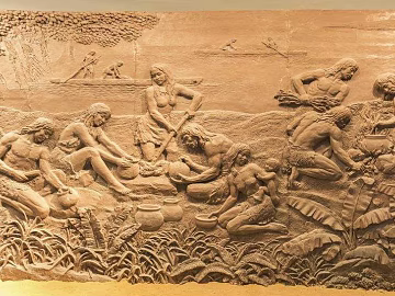 Relief red revolutionary landscape wall texture (ID:ffacg68621)