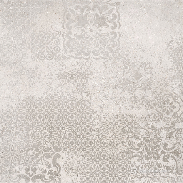 Light gray vintage floral tiles for kitchen and bathroom walls texture