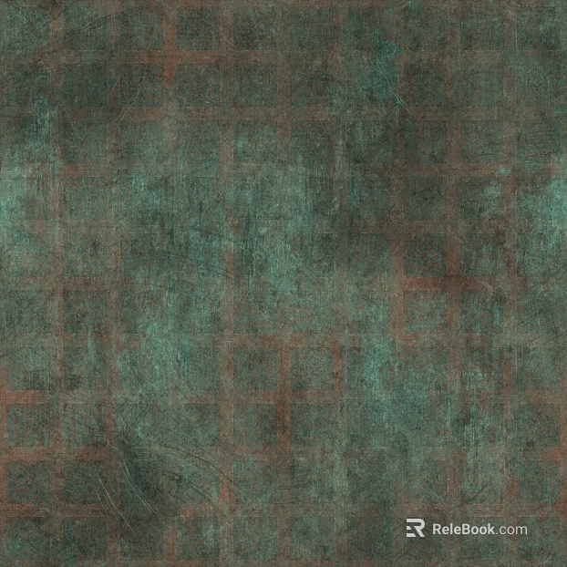 Blue green copper tile copper brick surface rust scratch texture