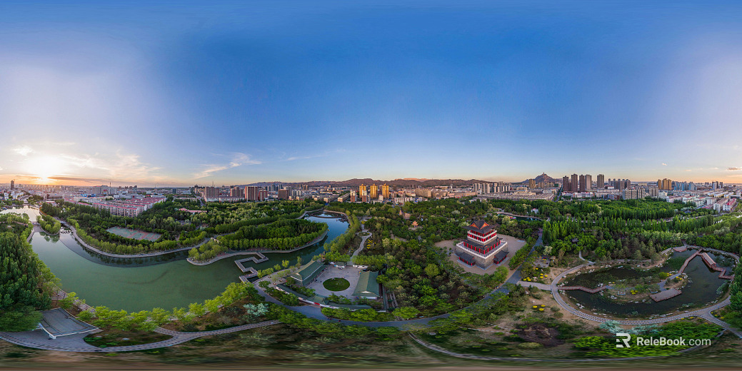 HDR City Eco Park Panorama texture