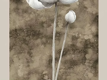 Retro dark brown lotus painting texture (ID:ffaeh222582)