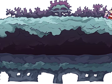 Blue Green Rock Cave Cartoon Scene texture (ID:ffaeh543026)