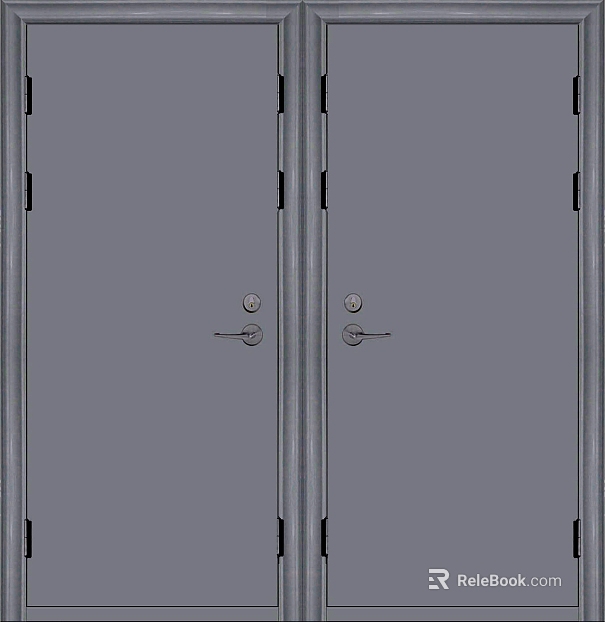 Grey Metal Double Door Entry Door texture