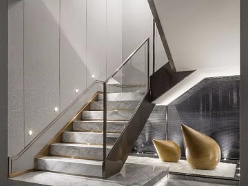 Light Luxury Style Grey Tune Marble Stair Floor texture (ID:ffaeh804811)