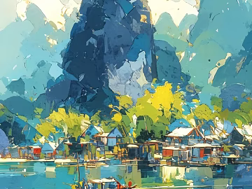 landscape painting texture (ID:ffach445534)