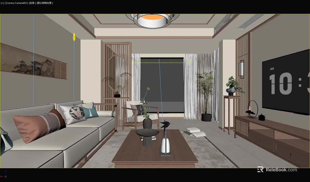 New Chinese Style Light Grey Home Decoration Living Room Scene texture