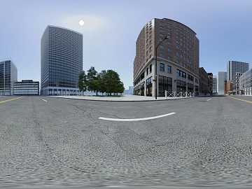 American City Street Intersection HDR texture (ID:ffach173938)
