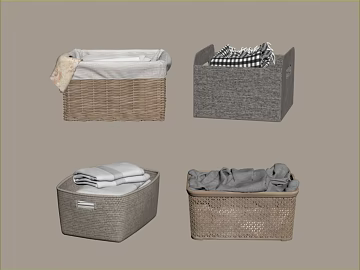 Light Brown Grey Woven Storage Basket Home Storage texture (ID:ffaeh317366)