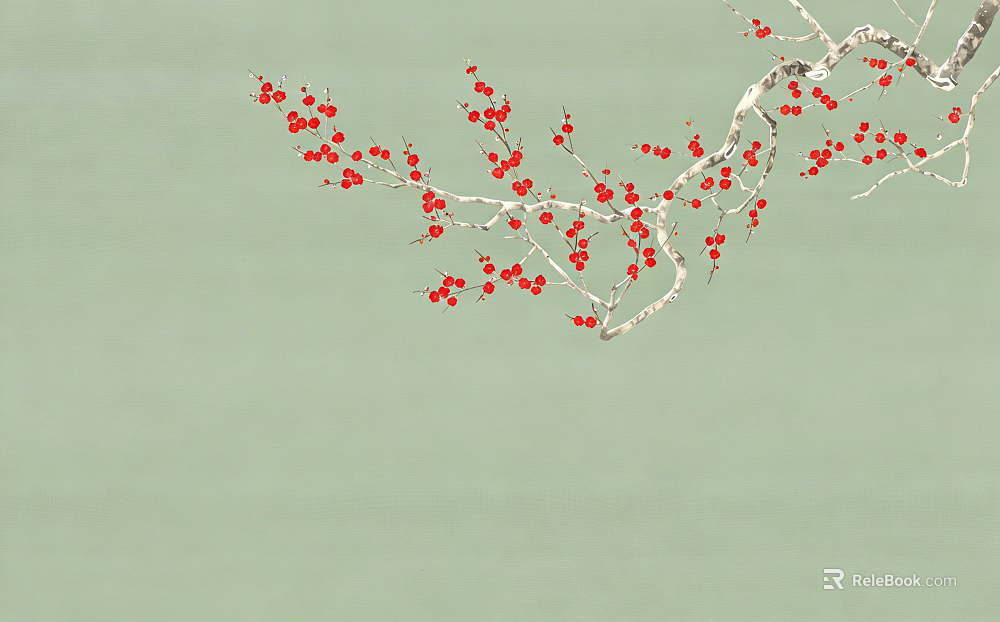 Chinese classical plum blossom background wall texture