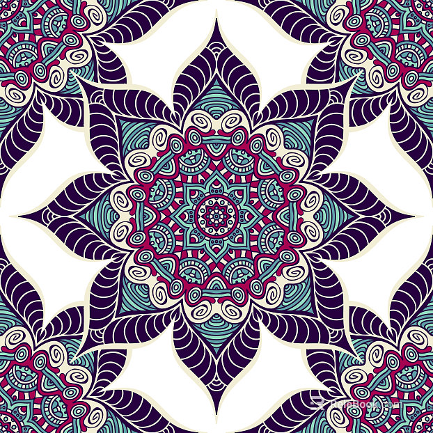 Modern ethnic style symmetrical pattern pattern wallpaper cloth pattern texture