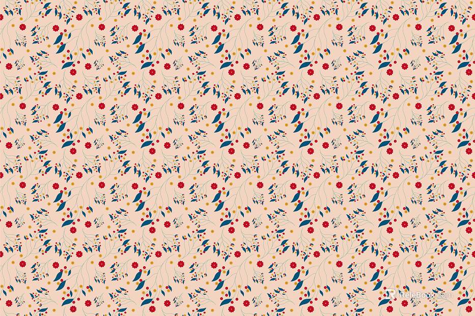 Even grain literary fresh floral plant pattern background mural texture