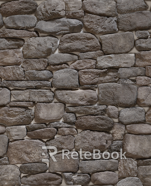 A brick wall texture map with uneven, rustic bricks in shades of red and brown, displaying signs of wear and age, set against a slightly desaturated background.