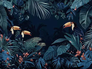 European Literary Plants Tropical Rainforest Wallpaper texture (ID:ffach874406)