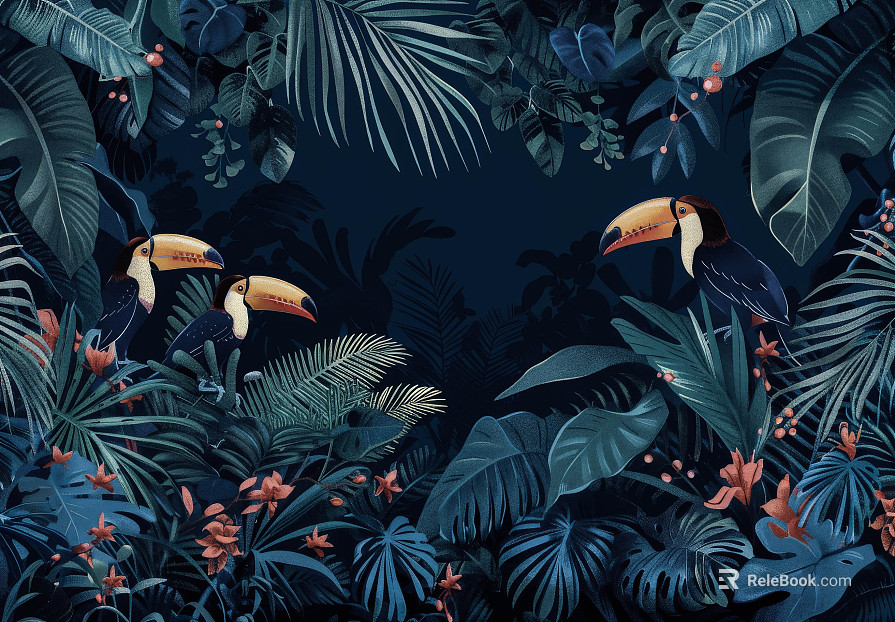 European Literary Plants Tropical Rainforest Wallpaper texture