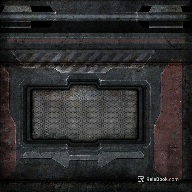 Industrial-style old metal hatch panel texture