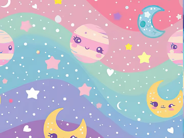 Children's hand-painted wind cartoon space gray wallpaper texture (ID:ffach332656)